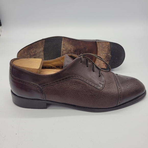 Vito Rufolo 4393-02 Oxford Cap Toe Brown Leather Men\'s Shoes 9.5 Made in ?? main image 6